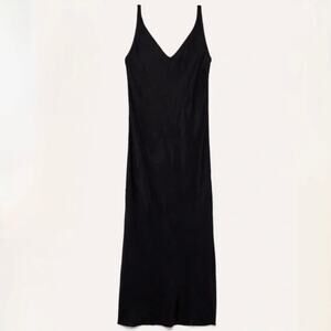 Aritzia Babaton Kilroy Slip Dress - Black Midi Dress - Satin - Size S